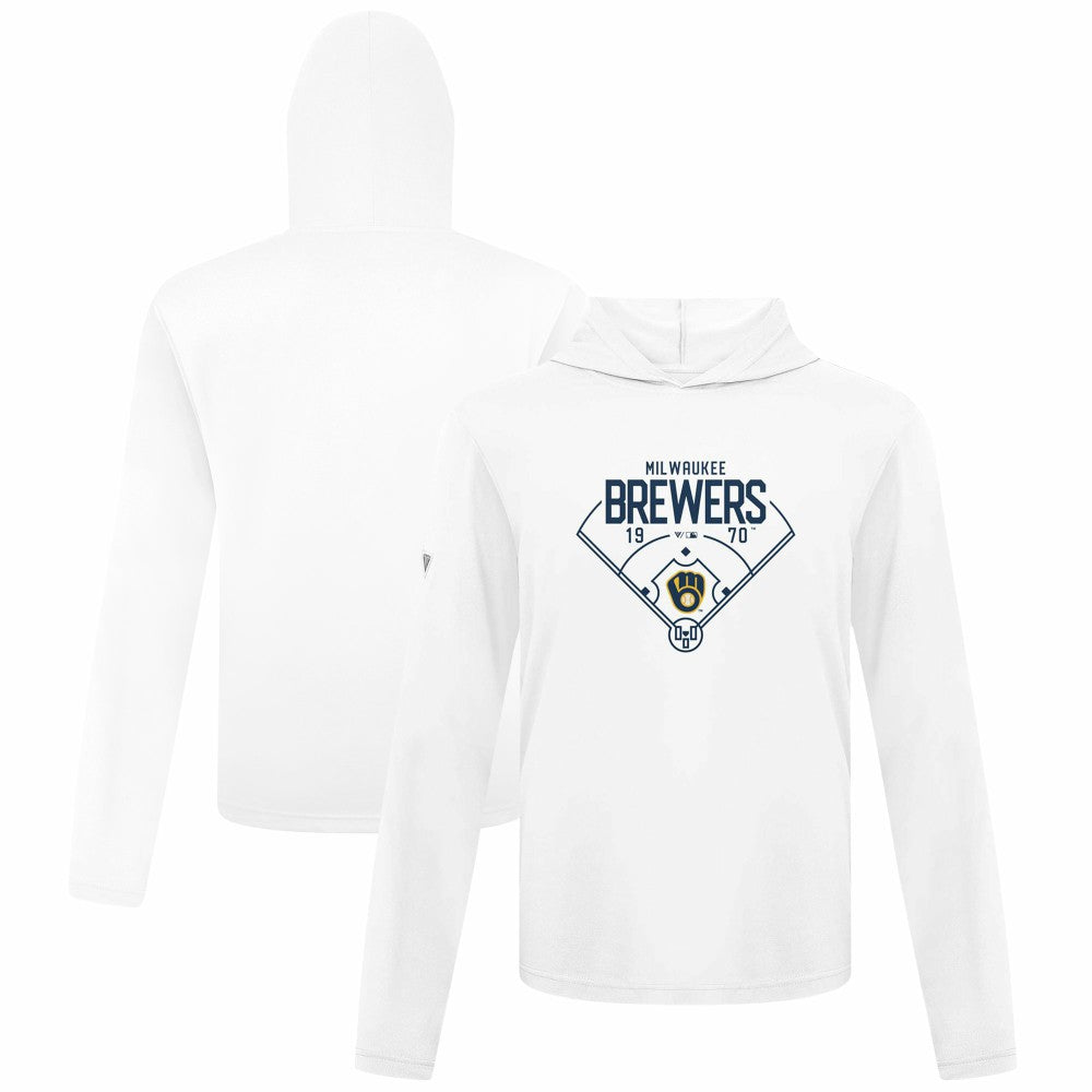 Milwaukee Brewers Levelwear Anthem Home Field Pullover Hoodie - White Hoodies