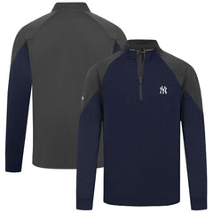 New York Yankees Levelwear Cadet Insignia 2.0 Raglan Quarter-Zip Jacket - Navy Jackets