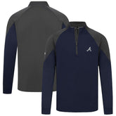 Atlanta Braves Levelwear Cadet Insignia 2.0 Raglan Quarter-Zip Jacket - Navy Jackets