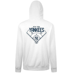 New York Yankees Levelwear Podium Primary Pullover Hoodie - White Hoodies