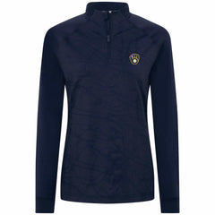 Milwaukee Brewers Levelwear Women's Amethyst Insignia 2.0 Quarter-Zip Jacket - Navy Jackets
