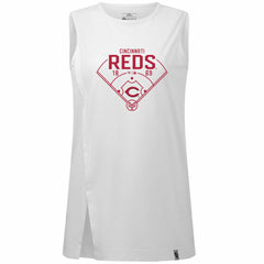 Cincinnati Reds Levelwear Women's Influx Home Field Tank Top - White Tanks