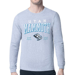 Utah Mammoth Starter Retro Graphic Long Sleeve T-Shirt - Heather Gray | US 201983142