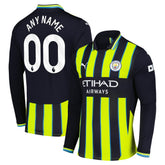 Manchester City 2024/25 Away Replica Long Sleeve Custom Jersey Navy - Puma on sale