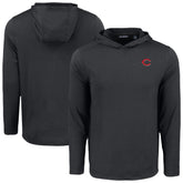 Cincinnati Reds Cutter & Buck Coastline Epic Comfort Recycled Eco Hoodie Long Sleeve T-Shirt - Black Hoodies