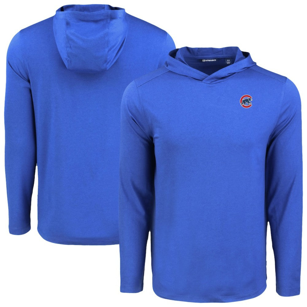 Chicago Cubs Cutter & Buck Coastline Epic Comfort Recycled Eco Hoodie Long Sleeve T-Shirt - Royal Hoodies