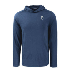 Detroit Tigers Cutter & Buck Coastline Epic Comfort Recycled Eco Hoodie Long Sleeve T-Shirt - Navy Hoodies