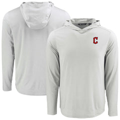 Cleveland Guardians Cutter & Buck Coastline Epic Comfort Recycled Eco Hoodie Long Sleeve T-Shirt - Gray Hoodies