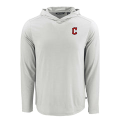 Cleveland Guardians Cutter & Buck Coastline Epic Comfort Recycled Eco Hoodie Long Sleeve T-Shirt - Gray Hoodies