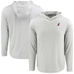 Cleveland Guardians Cutter & Buck Coastline Epic Comfort Recycled Eco Hoodie Long Sleeve T-Shirt - Gray Hoodies
