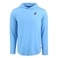Philadelphia Phillies Cutter & Buck Coastline Epic Comfort Recycled Eco Hoodie Long Sleeve T-Shirt - Light Blue Hoodies