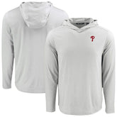 Philadelphia Phillies Cutter & Buck Coastline Epic Comfort Recycled Eco Hoodie Long Sleeve T-Shirt - Gray Hoodies