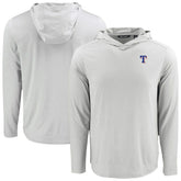 Texas Rangers Cutter & Buck Coastline Epic Comfort Recycled Eco Hoodie Long Sleeve T-Shirt - Gray Hoodies