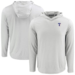Texas Rangers Cutter & Buck Coastline Epic Comfort Recycled Eco Hoodie Long Sleeve T-Shirt - Gray Hoodies