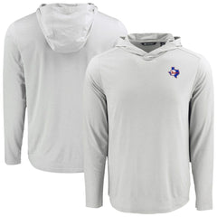 Texas Rangers Cutter & Buck Coastline Epic Comfort Recycled Eco Hoodie Long Sleeve T-Shirt - Gray Hoodies