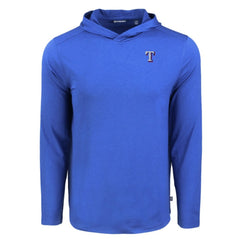Texas Rangers Cutter & Buck Coastline Epic Comfort Recycled Eco Hoodie Long Sleeve T-Shirt - Royal Hoodies