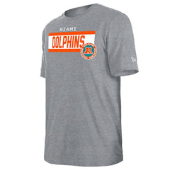 Miami Dolphins New Era 3rd Down High Density Print T-Shirt - Gray T-shirts