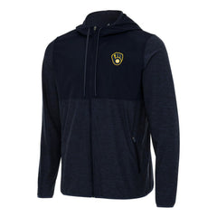 Milwaukee Brewers Antigua Sway Full-Zip Hoodie - Navy Hoodies