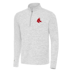 Boston Red Sox Antigua Cause Quarter-Zip Top - Gray/White Tops