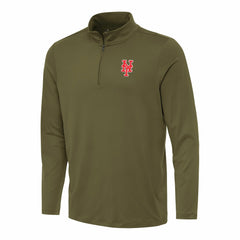New York Mets Antigua Reprocess Quarter-Zip Top - Olive Tops