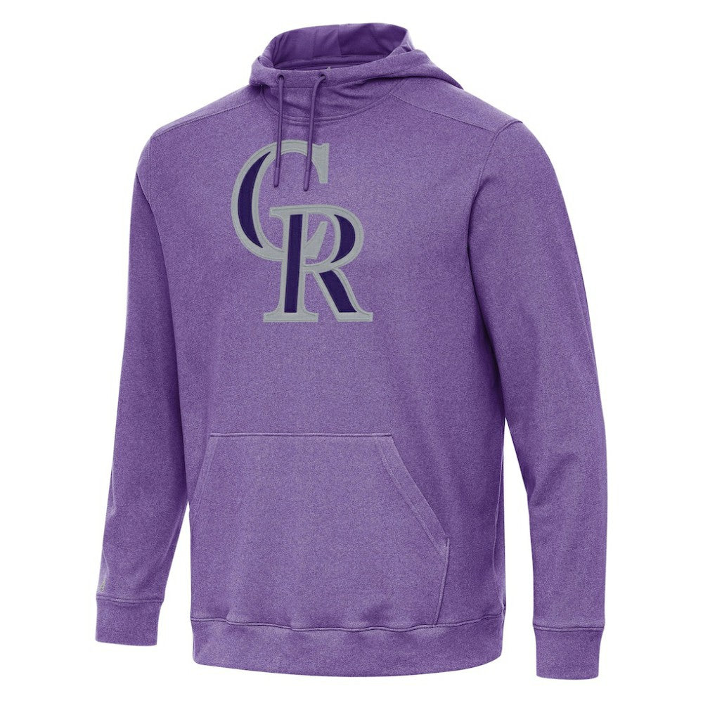 Colorado Rockies Antigua Cloud Pullover Hoodie - Heather Purple Hoodies