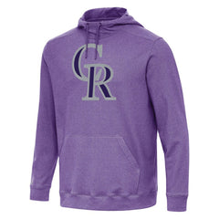 Colorado Rockies Antigua Cloud Pullover Hoodie - Heather Purple Hoodies
