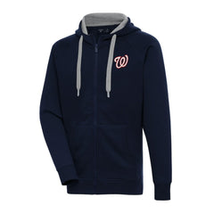 Washington Nationals Antigua Big & Tall Victory Full-Zip Hoodie Jacket - Navy Jackets