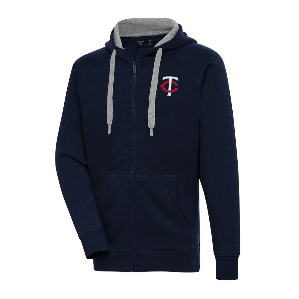 Minnesota Twins Antigua Big & Tall Victory Full-Zip Hoodie Jacket - Navy Jackets
