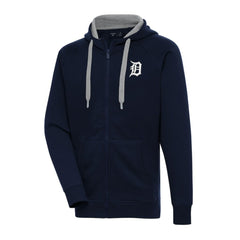 Detroit Tigers Antigua Big & Tall Victory Full-Zip Hoodie Jacket - Navy Jackets