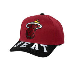 Miami Heat Underarch Two-Tone Pro Crown Snapback Hat Red/Black - Mitchell & Ness
