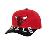 Chicago Bulls Underarch Two-Tone Pro Crown Snapback Hat Red/Black - Mitchell & Ness
