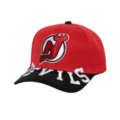 New Jersey Devils Mitchell & Ness Underarch Two-Tone Pro Crown Snapback Hat - Red/Black | US 201994434