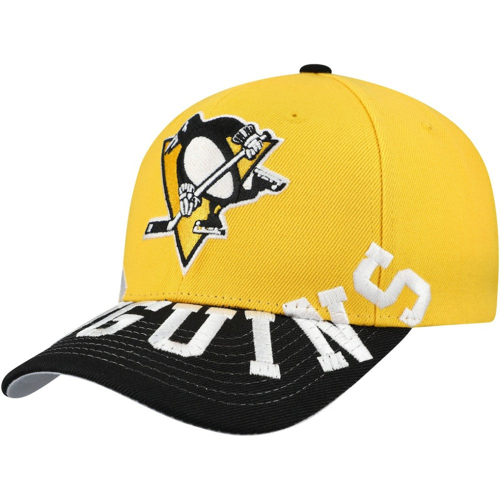 Pittsburgh Penguins Mitchell & Ness Underarch Two-Tone Pro Crown Snapback Hat - Gold/Black | US 201994438