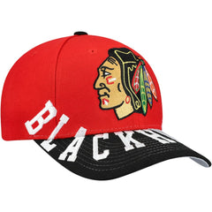 Chicago Blackhawks Mitchell & Ness Underarch Two-Tone Pro Crown Snapback Hat - Red/Black | US 201994440