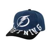 Tampa Bay Lightning Mitchell & Ness Underarch Two-Tone Pro Crown Snapback Hat - Blue/Black | US 201994443