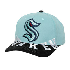Seattle Kraken Mitchell & Ness Underarch Two-Tone Pro Crown Snapback Hat - Light Blue/Black | US 201994444