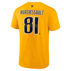 Jonathan Marchessault Nashville Predators Fanatics Authentic Stack Name & Number T-Shirt - Gold | US 201994513