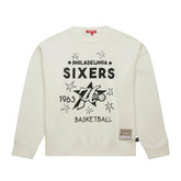 Philadelphia 76ers Women's Hardwood Classics Pullover Sweatshirt Cream - Mitchell & Ness