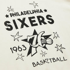 Philadelphia 76ers Women's Hardwood Classics Pullover Sweatshirt Cream - Mitchell & Ness