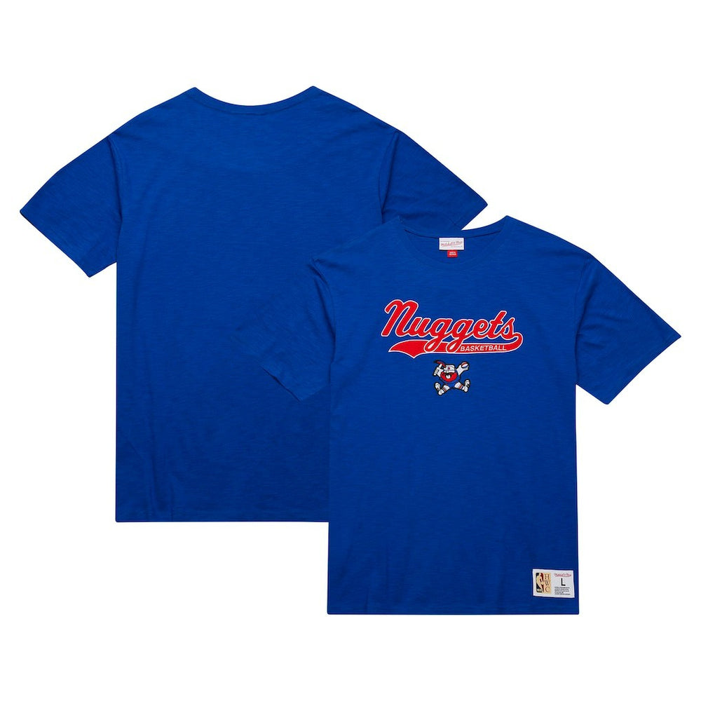 Denver Nuggets Hardwood Classics Felt Applique Slub T-Shirt Royal - Mitchell & Ness outlet
