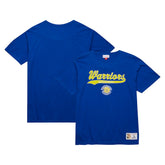 Golden State Warriors Hardwood Classics Felt Applique Slub T-Shirt Royal - Mitchell & Ness outlet
