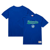 Minnesota Timberwolves Hardwood Classics Felt Applique Slub T-Shirt Blue - Mitchell & Ness