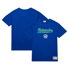 Minnesota Timberwolves Hardwood Classics Felt Applique Slub T-Shirt Blue - Mitchell & Ness