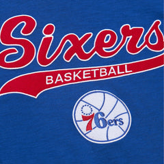 Philadelphia 76ers Hardwood Classics Felt Applique Slub T-Shirt Royal - Mitchell & Ness