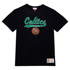 Boston Celtics Hardwood Classics Felt Applique Slub T-Shirt Black - Mitchell & Ness