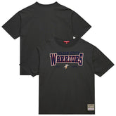 Golden State Warriors Women's Hardwood Classics Oversized Boyfriend T-Shirt Charcoal - Mitchell & Ness