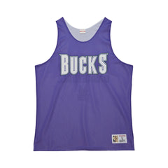 Milwaukee Bucks Hardwood Classics Reversible Mesh Practice Jersey Purple/White - Mitchell & Ness