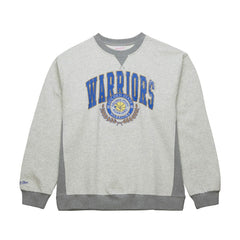 Golden State Warriors Vintage Logo Pullover Sweatshirt Heather Gray - Mitchell & Ness