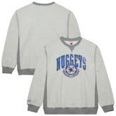 Denver Nuggets Vintage Logo Pullover Sweatshirt Heather Gray - Mitchell & Ness