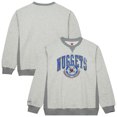Denver Nuggets Vintage Logo Pullover Sweatshirt Heather Gray - Mitchell & Ness